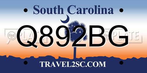 Q892BG South Carolina License Plate