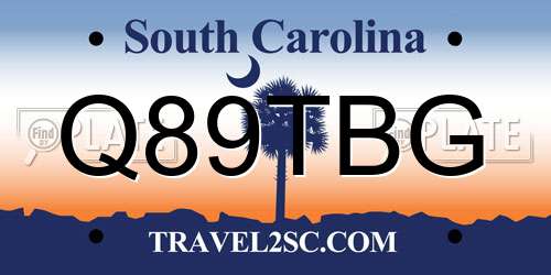 Q89TBG South Carolina License Plate