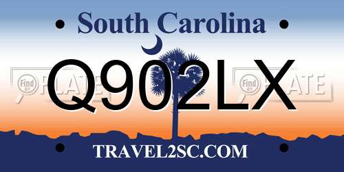 Q902LX South Carolina License Plate