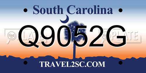 Q9052G South Carolina License Plate