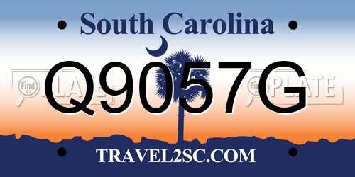 Q9057G South Carolina License Plate