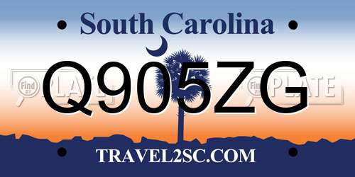 Q905ZG South Carolina License Plate