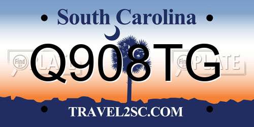 Q908TG South Carolina License Plate