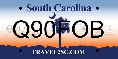 Q90FOB South Carolina License Plate