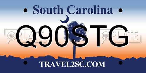 Q90STG South Carolina License Plate