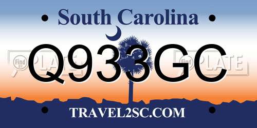 Q933GC South Carolina License Plate