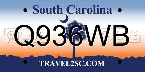 Q936WB South Carolina License Plate