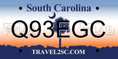 Q93EGC South Carolina License Plate