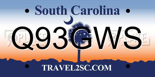 Q93GWS South Carolina License Plate