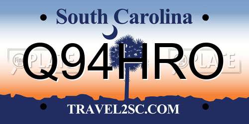 Q94HRO South Carolina License Plate