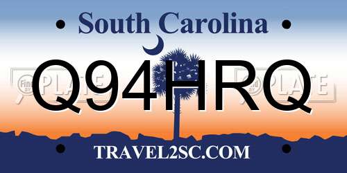 Q94HRQ South Carolina License Plate