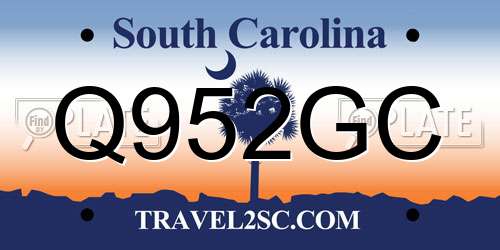 Q952GC South Carolina License Plate