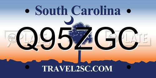 Q95ZGC South Carolina License Plate