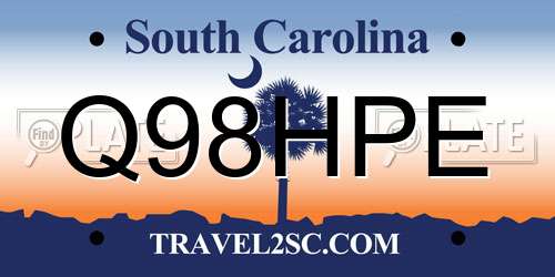 Q98HPE South Carolina License Plate