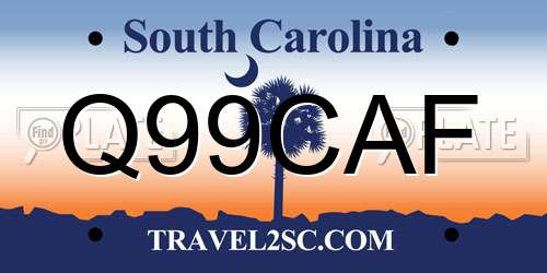 Q99CAF South Carolina License Plate