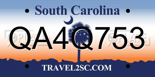 QA4Q753 South Carolina License Plate