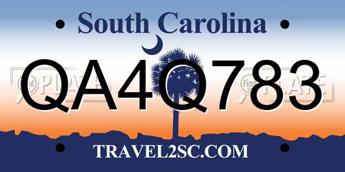 QA4Q783 South Carolina License Plate