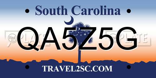 QA5Z5G South Carolina License Plate