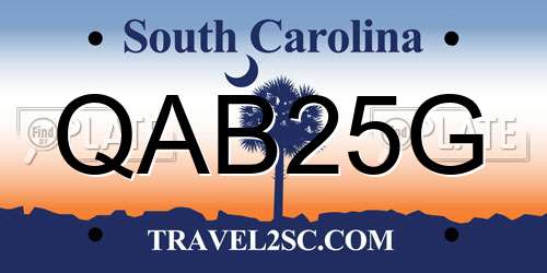QAB25G South Carolina License Plate