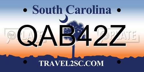 QAB42Z South Carolina License Plate