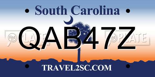 QAB47Z South Carolina License Plate