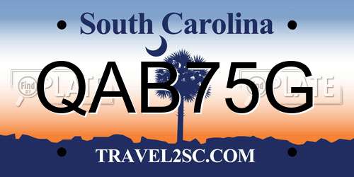 QAB75G South Carolina License Plate