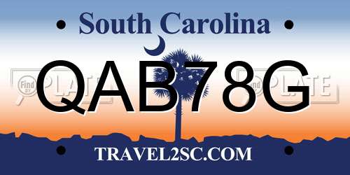 QAB78G South Carolina License Plate