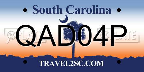 QAD04P South Carolina License Plate