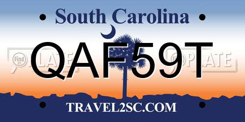QAF59T South Carolina License Plate