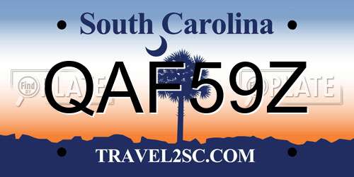 QAF59Z South Carolina License Plate