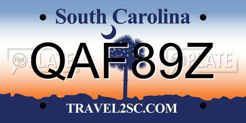 QAF89Z South Carolina License Plate