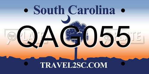 QAG055 South Carolina License Plate