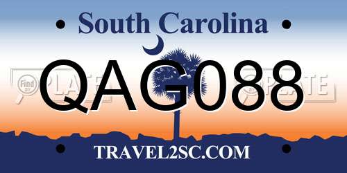 QAG088 South Carolina License Plate