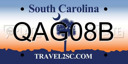 QAG08B South Carolina License Plate