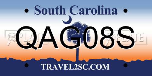 QAG08S South Carolina License Plate