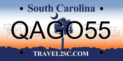 QAGO55 South Carolina License Plate