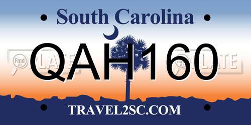 QAH160 South Carolina License Plate