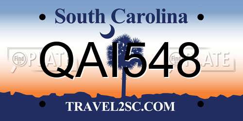 QAI548 South Carolina License Plate