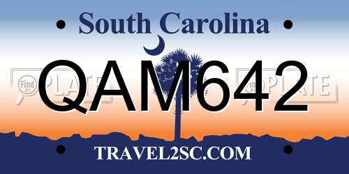 QAM642 South Carolina License Plate