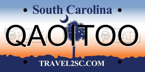 QAOITOO South Carolina License Plate