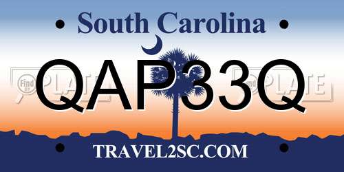 QAP33Q South Carolina License Plate