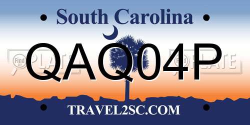 QAQ04P South Carolina License Plate