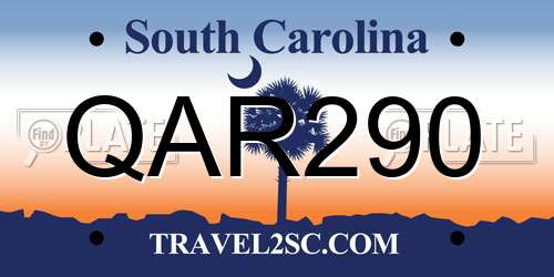 QAR290 South Carolina License Plate