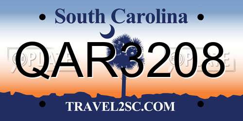 QAR3208 South Carolina License Plate