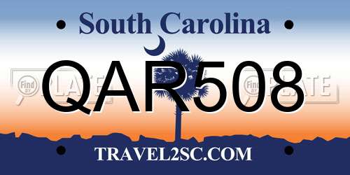 QAR508 South Carolina License Plate