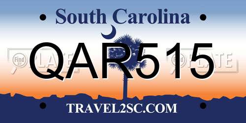 QAR515 South Carolina License Plate