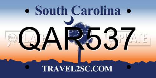 QAR537 South Carolina License Plate