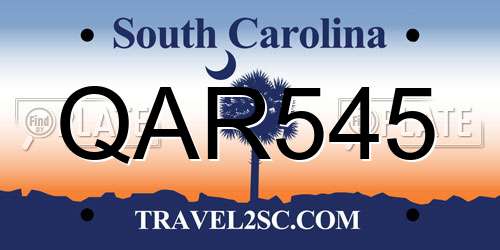 QAR545 South Carolina License Plate