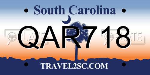 QAR718 South Carolina License Plate