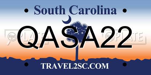 QASA22 South Carolina License Plate
